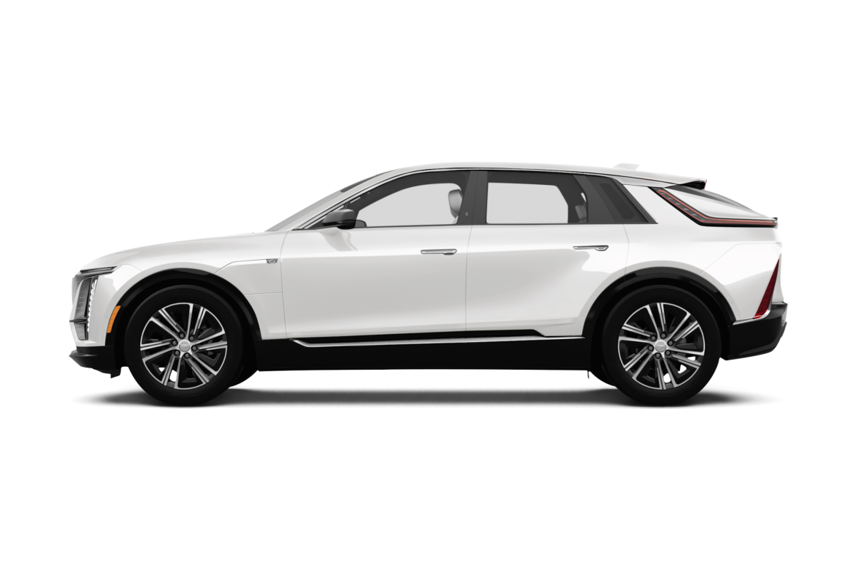 Cadillac LYRIQ Vibrant White Tricoat - Side view Cadillac LYRIQ Vibrant White Tricoat - Side view