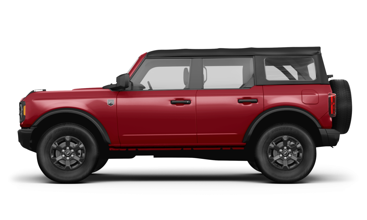 Ford Bronco Ruby Red Metallic Tinted Clearcoat - Side view Ford Bronco Ruby Red Metallic Tinted Clearcoat - Side view