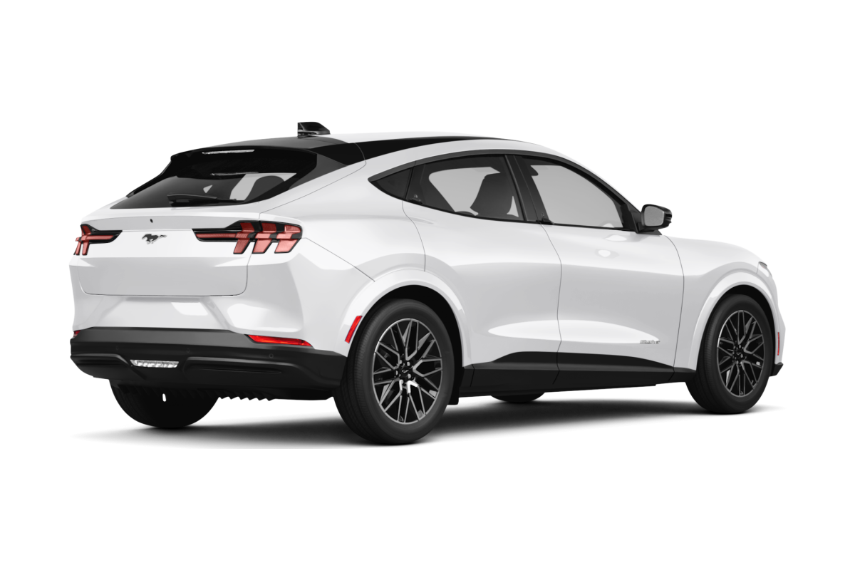 Ford Mustang Mach-E Oxford White - Back view Ford Mustang Mach-E Oxford White - Back view