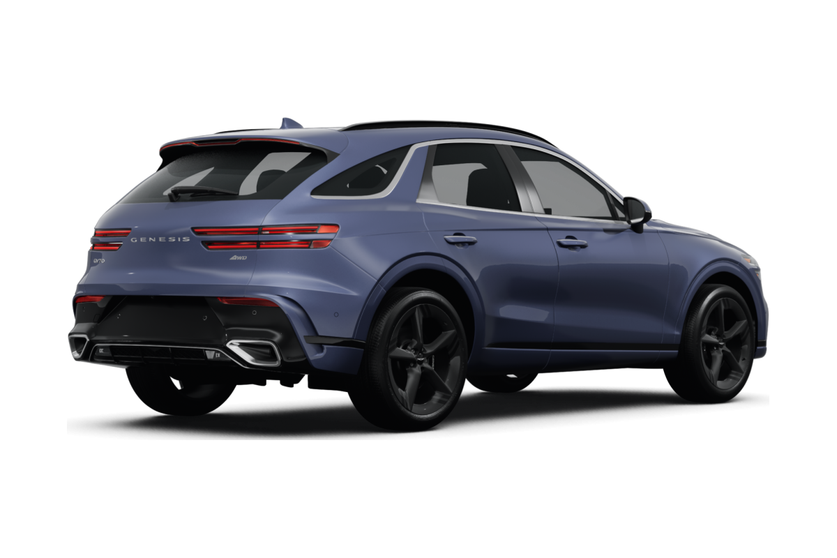 Genesis GV70 Ceres Blue - Back view Genesis GV70 Ceres Blue - Back view