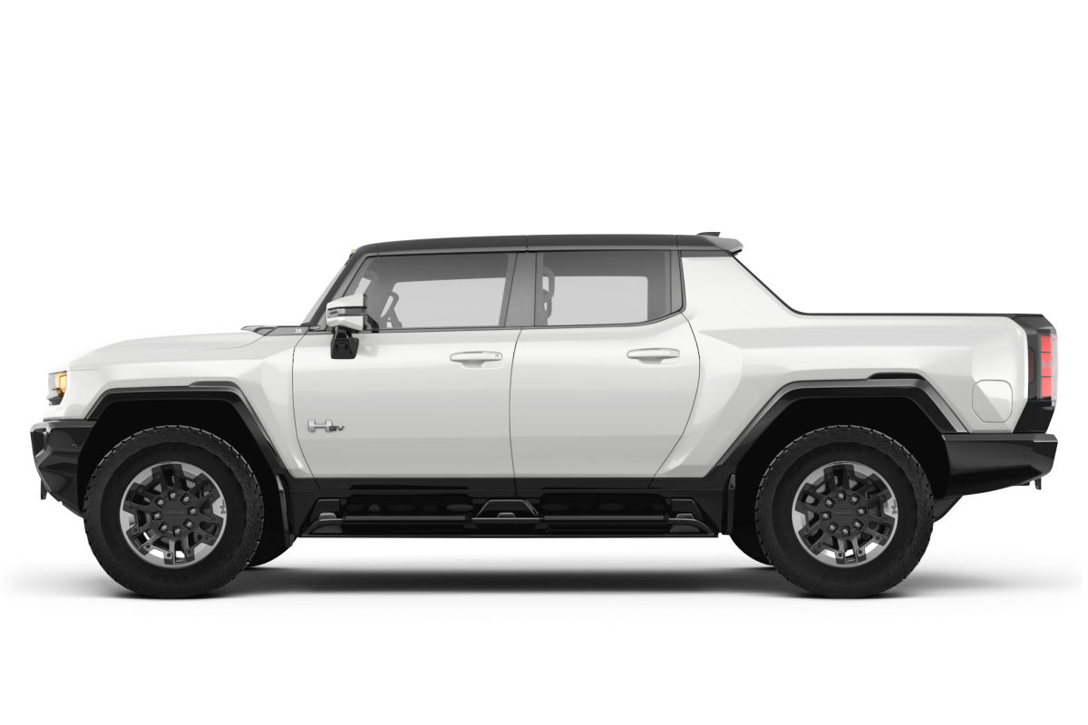 GMC HUMMER EV Interstellar White - Side view GMC HUMMER EV Interstellar White - Side view