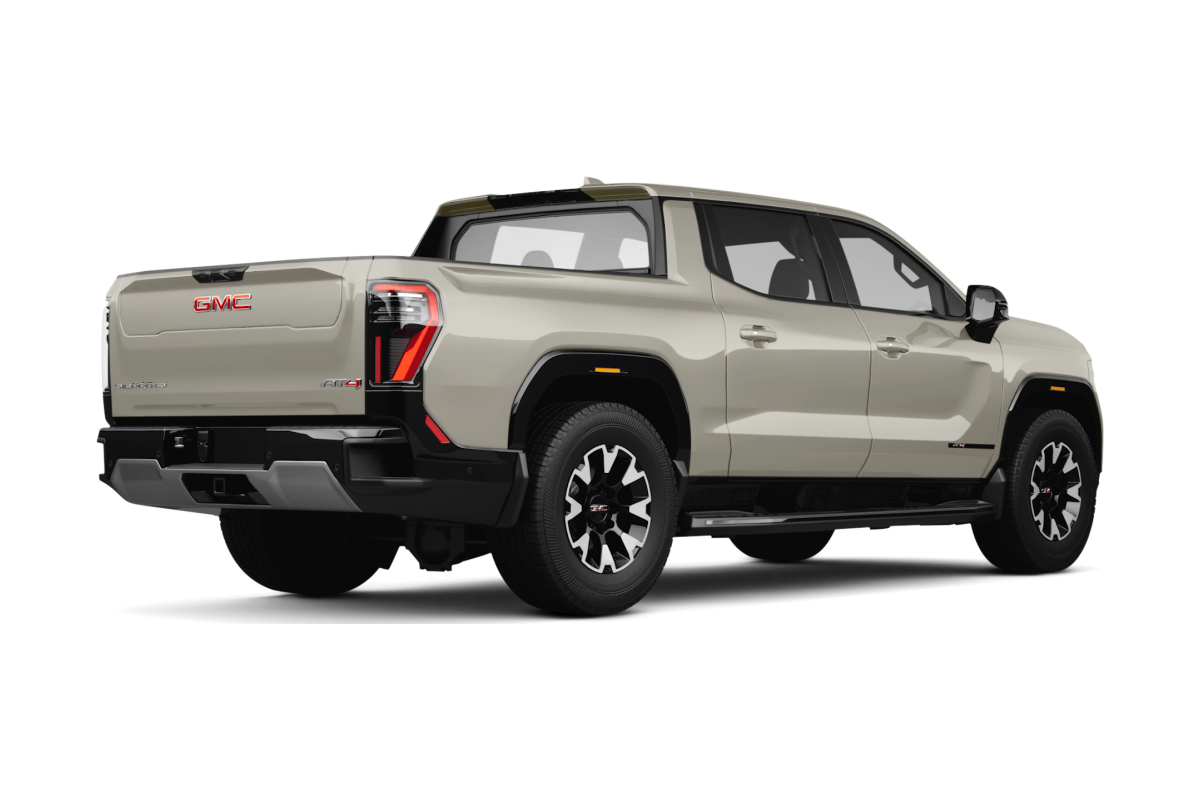 GMC Sierra EV Coastal Dune - Back view GMC Sierra EV Coastal Dune - Back view