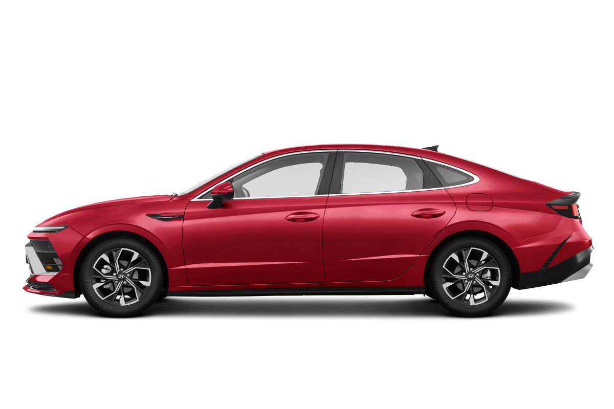 Hyundai Sonata Hybrid Ultimate Red Pearl - Side view Hyundai Sonata Hybrid Ultimate Red Pearl - Side view