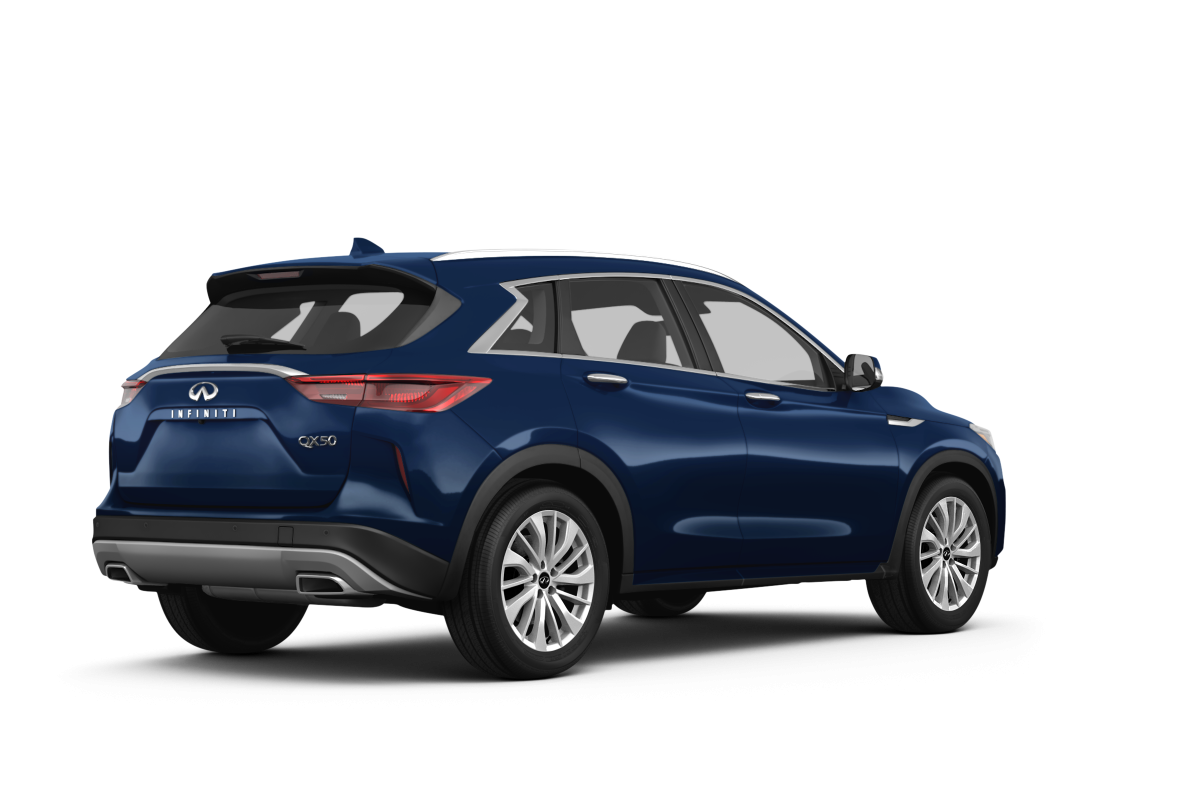 Infiniti QX50 Hermosa Blue - Back view Infiniti QX50 Hermosa Blue - Back view