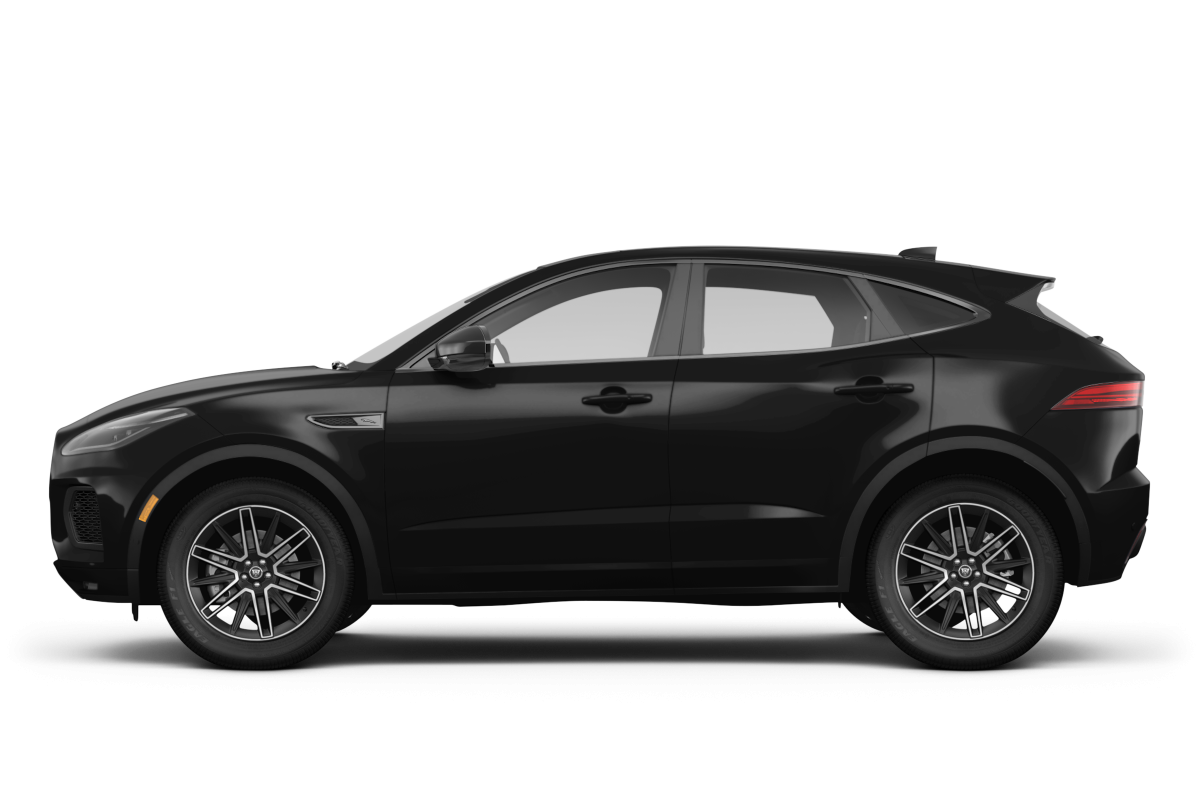 Jaguar E-PACE Santorini Black Metallic - Side view Jaguar E-PACE Santorini Black Metallic - Side view