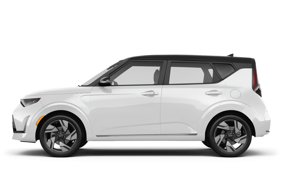 Kia Soul Clear White/Black Roof - Side view Kia Soul Clear White/Black Roof - Side view