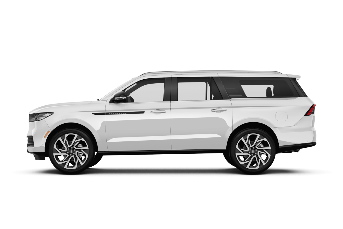 Lincoln Navigator Pristine White Metallic Tri-Coat - Side view Lincoln Navigator Pristine White Metallic Tri-Coat - Side view