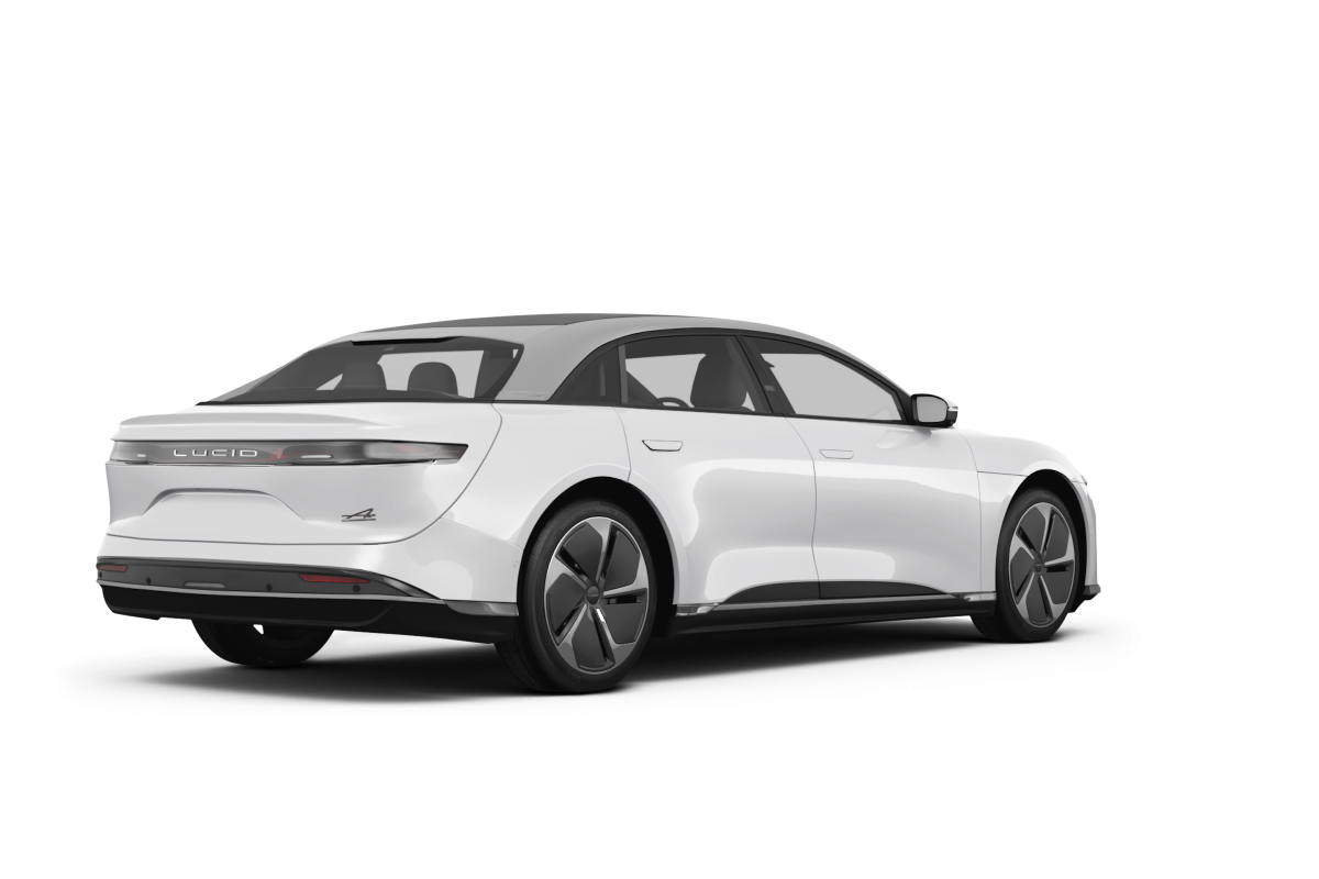 Lucid Air Stellar White - Back view Lucid Air Stellar White - Back view