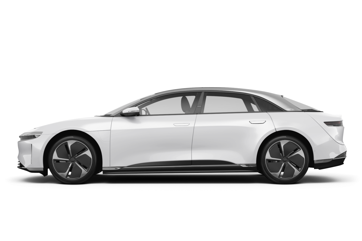 Lucid Air Stellar White - Side view Lucid Air Stellar White - Side view
