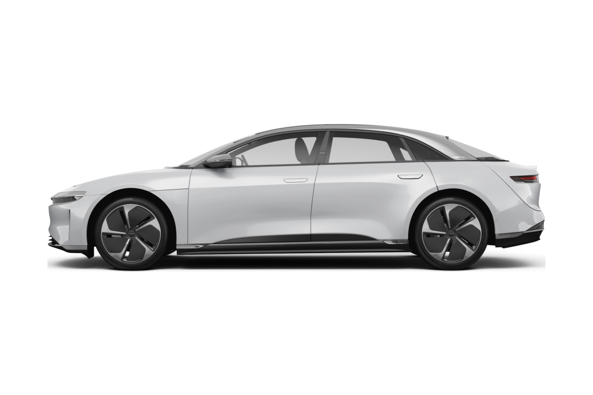Lucid Air Stellar White Metallic - Side view Lucid Air Stellar White Metallic - Side view