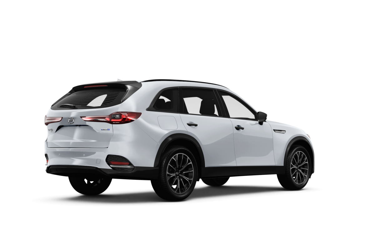 Mazda CX-70 PHEV Rhodium White Premium - Back view Mazda CX-70 PHEV Rhodium White Premium - Back view