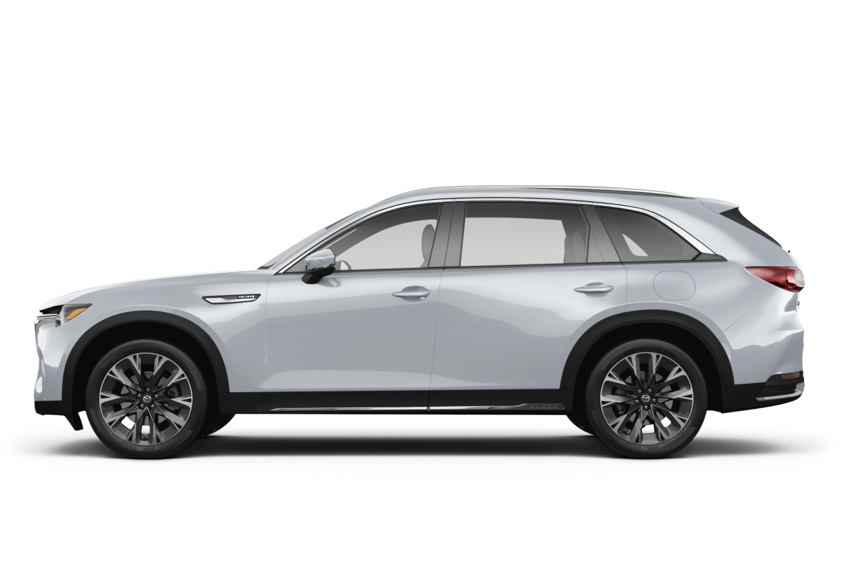 Mazda CX-90 PHEV Rhodium White Premium - Side view Mazda CX-90 PHEV Rhodium White Premium - Side view