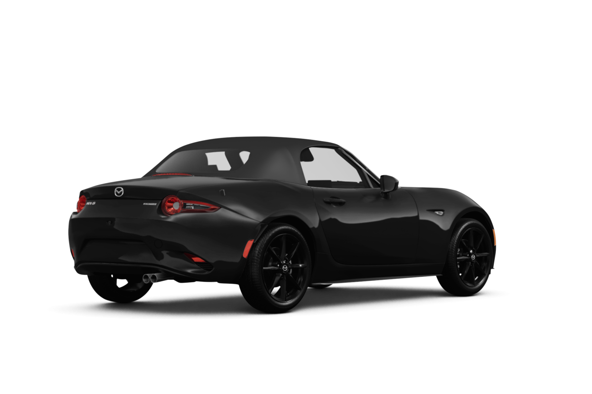 Mazda MX-5 Miata Jet Black Mica - Back view Mazda MX-5 Miata Jet Black Mica - Back view