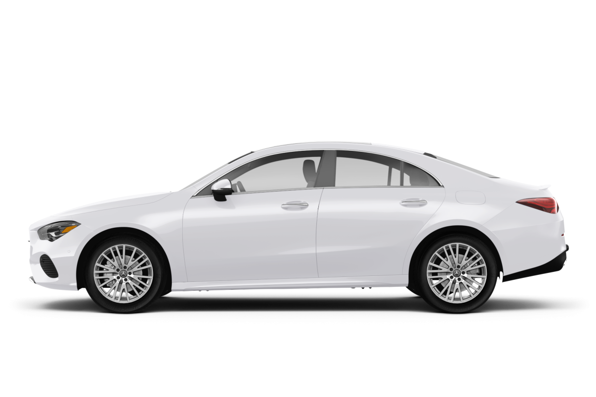 Mercedes-Benz CLA Polar White - Side view Mercedes-Benz CLA Polar White - Side view