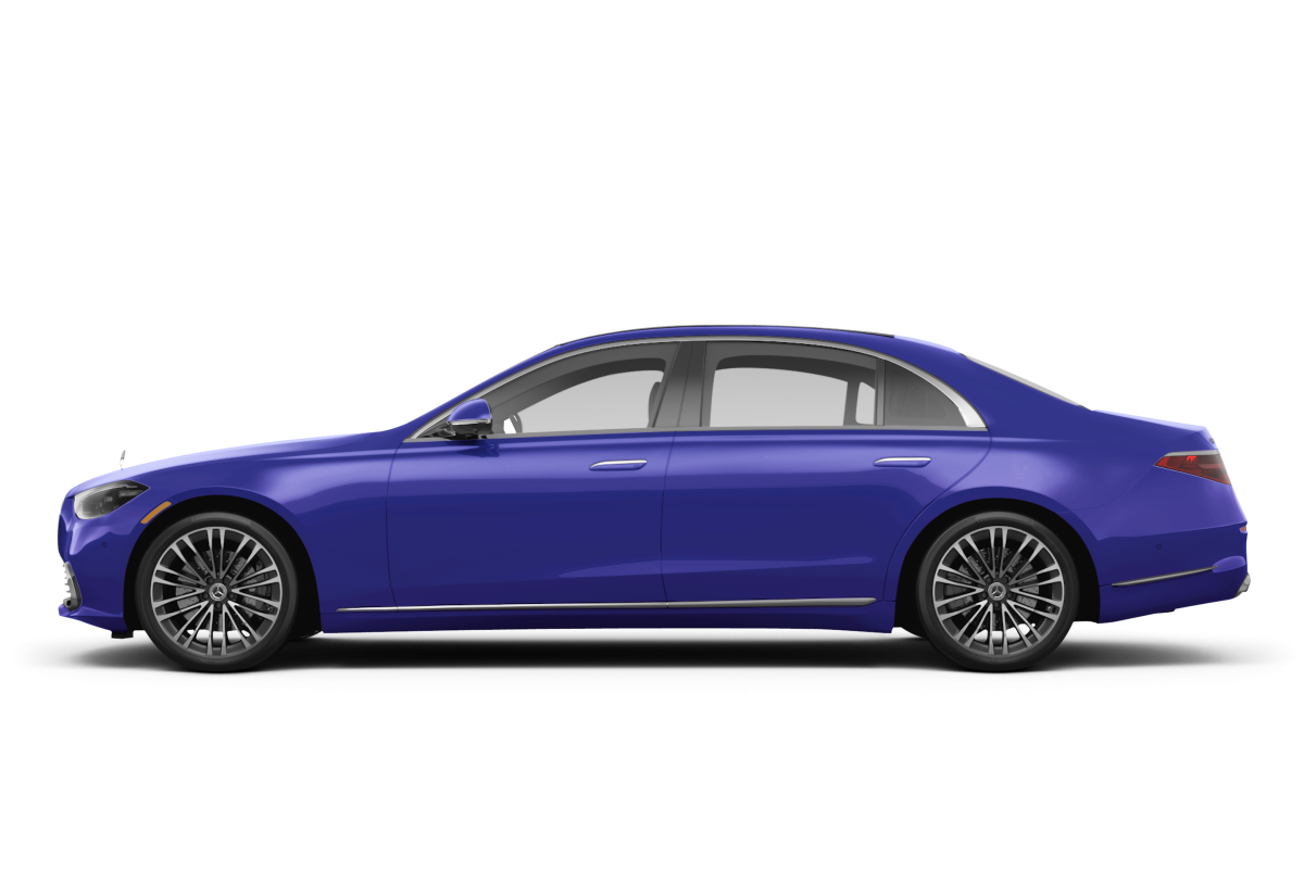 Mercedes-Benz S-Class MANUFAKTUR Signature Mystic Blue Metallic - Side view Mercedes-Benz S-Class MANUFAKTUR Signature Mystic Blue Metallic - Side view
