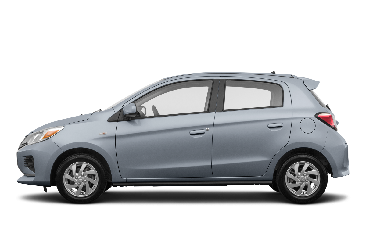 Mitsubishi Mirage Starlight Silver Metallic - Side view Mitsubishi Mirage Starlight Silver Metallic - Side view
