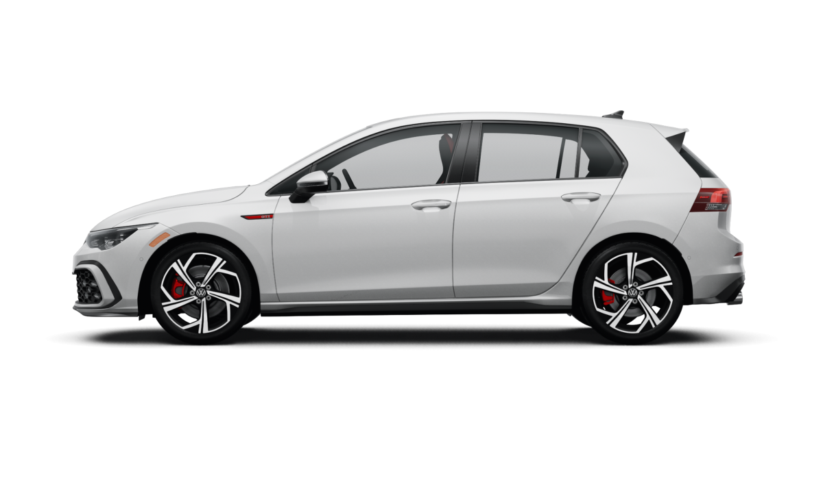 Volkswagen Golf GTI Opal White Pearl - Side view Volkswagen Golf GTI Opal White Pearl - Side view