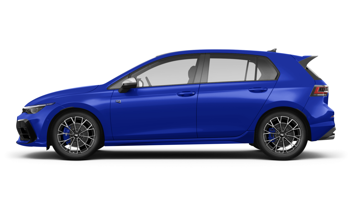 Volkswagen Golf R Lapiz Blue Metallic - Side view Volkswagen Golf R Lapiz Blue Metallic - Side view